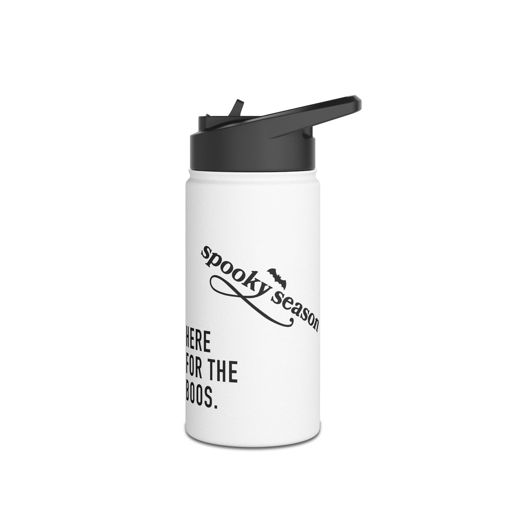 Halloween-Themed Stainless Steel Water Bottle, Here for the Boos, Travel Mug, Autumn Hydration, Ghost Design, Reusable Bottle