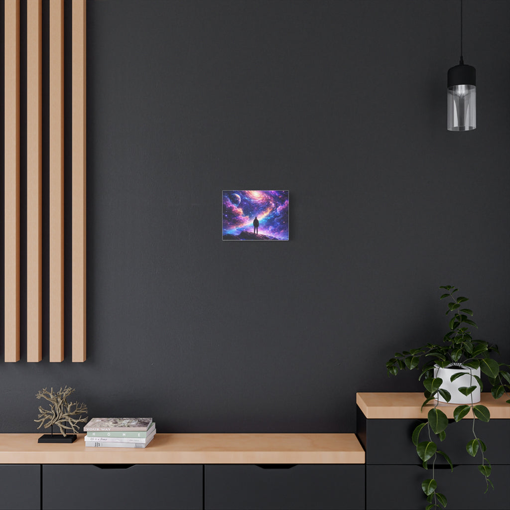 Cosmic Wanderer Matte Canvas Print — Stretched 1.25" Galaxy Wall Art