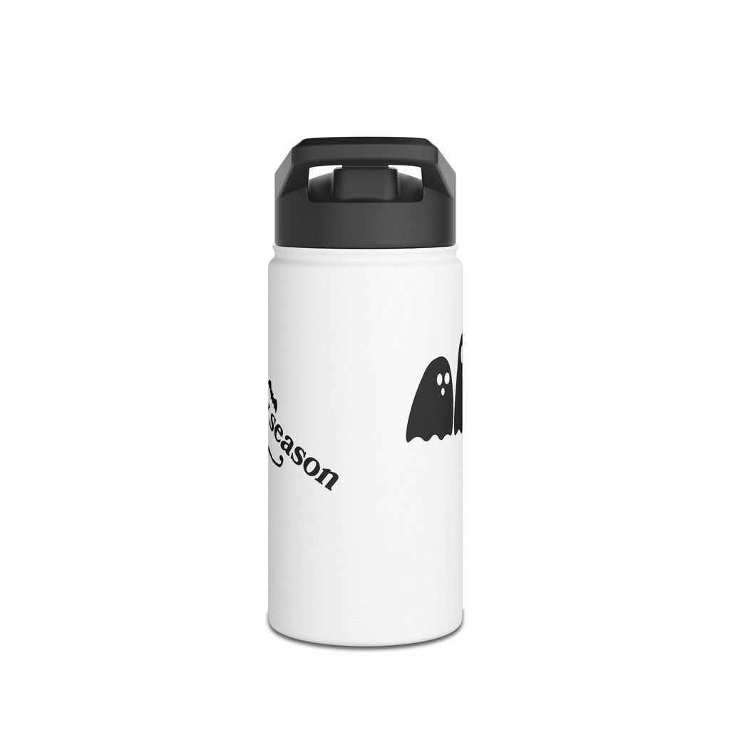 Halloween-Themed Stainless Steel Water Bottle, Here for the Boos, Travel Mug, Autumn Hydration, Ghost Design, Reusable Bottle